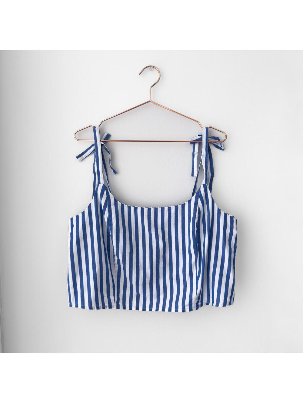 NWT Old Navy Blue White Stripe Tie Strap Cami Tank Top Size XL